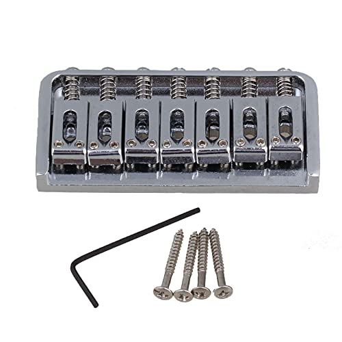 Accessories Black/Gold/Silver 7 String Bridge for Electric Guitar with Screws Wrench durable (Color : Silver)