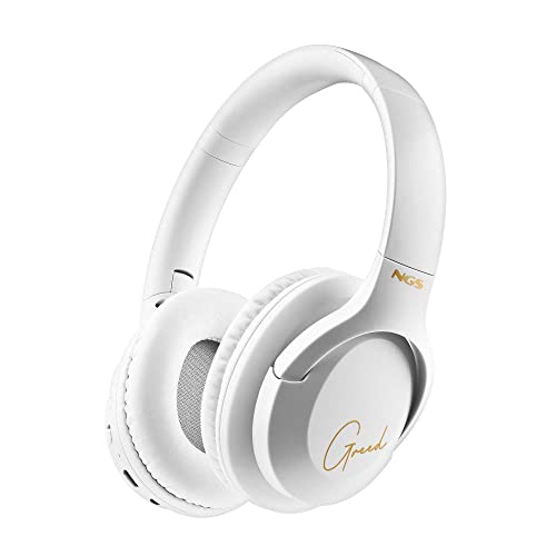 NGS ARTICA Greed White - Supra-aurale kabellose Kopfhörer, kompatibel mit Bluetooth-Technologie, leicht und faltbar, integriertes Mikrofon, 40 Stunden Batterielebensdauer, Farbe Weiß