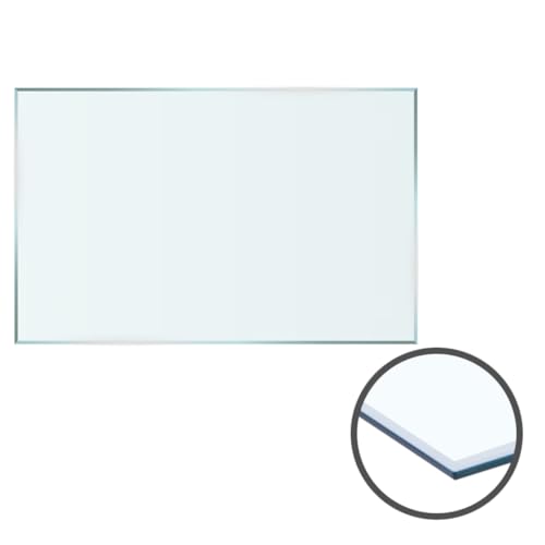 Glasplatte für Kaminofen - Glasscheibe mit 6mm ESG Sicherheitsglas - perfekt geeignet als Funkenschutzplatte - Verschiedene Größen (125x65cm, Klarglas)