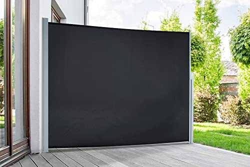 empasa Seitenmarkise Start 2.0 Sichtschutz Sonnenschutz Markise ausziehbar, Farbe:schwarz, Groesse:180 x 300 cm