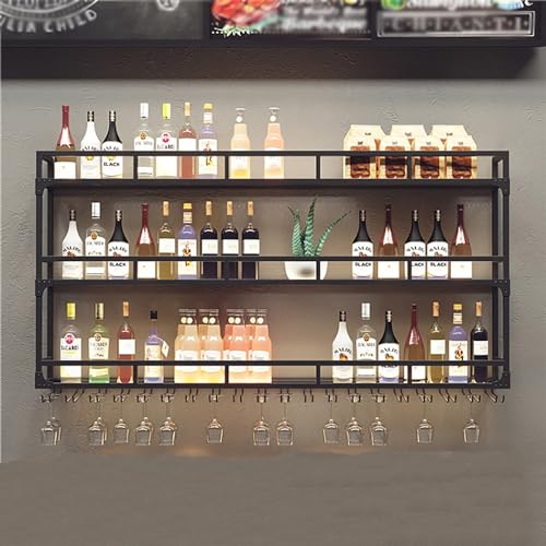 Wandmontiertes Weinregal Mit Weinglashalter, Bar Einheit Schwebende Regale, Metall Flaschenhalter, Multi Funktionaler Weinpareite Display Rack, Für Home Bar Dining Room Kitchenkitchen (Size : 100x25x