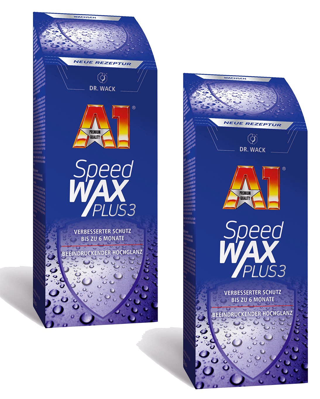 ILODA 2X 250ml Dr. Wack A1 Speed Wax Plus 3, Auto-Hartwachs, Auto-Wachs, Lackschutz, Lackversiegelung, Carnauba-Wachs mit extrem langanhaltenden Wasser-Abperl-Effekt für alle Lacke