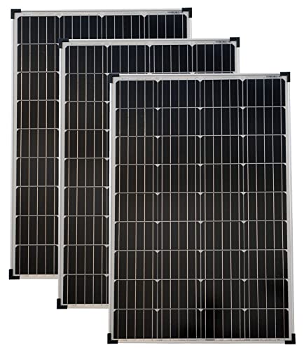 solartronics Solarmodule 3 Stück 100 Watt Mono Solarpanel Solarzelle Photovoltaik Inselanlage 5 Busbars 18V 12V 1000x675x30mm 92053