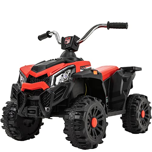 Actionbikes Motors Kinder Elektroauto Quad Bumblequad - 18 Watt Motor - 6 Volt 4 Ah Batterie - Bremsautomatik - LED-Scheinwerfer - USB- & AUX-Anschluss (Rot)