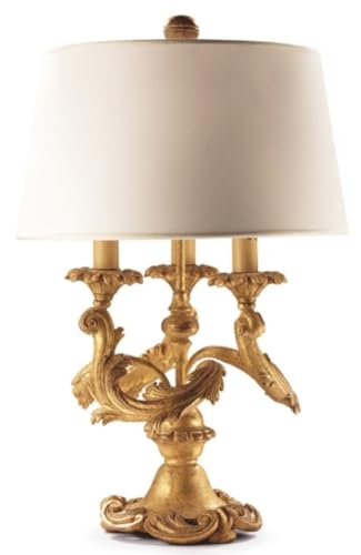 Casa Padrino Luxus Barock Tischleuchte Antik Gold/Creme Ø 25 x H. 56 cm - Prunkvolle Barockstil Schreibtischleuchte mit Lampenschirm - Luxus Qualität - Made in Italy