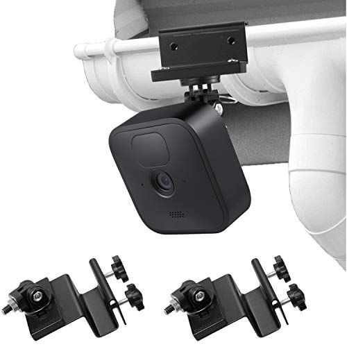 Wasserstein wetterfeste Regenrinnenhalterung kompatibel mit Blink XT2 Outdoor Kamera mit Universal Schraubenadapter - Bessere Platzierung für besseren Schutz (2er Pack, schwarz)