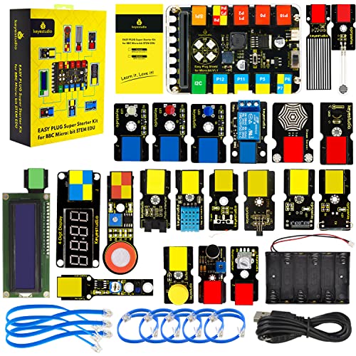 KEYESTUDIO Easy Plug Super Starter Kit für Arduino/Mixly, Perfect Electronic und Programming Learning Kit für Grundschüler, Schüler und Studenten, STEM EDU