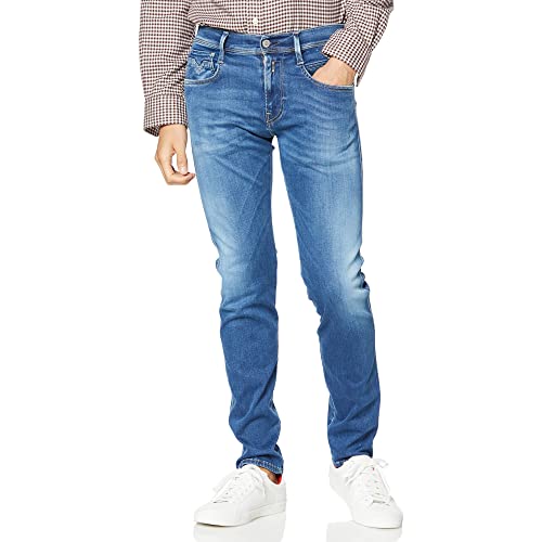 Replay Herren Anbass Slim Jeans, Blau (Dark Blue 7), W27/L32 (Herstellergröße: 27)