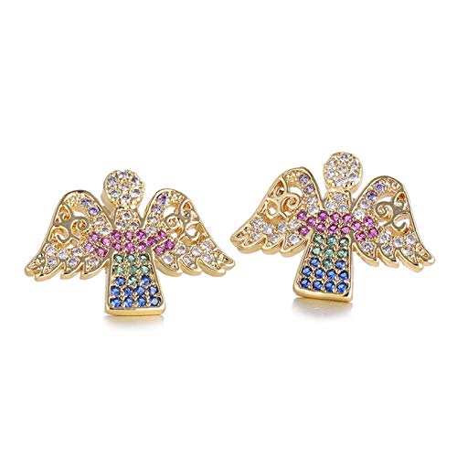 CAZARU Modische Flügel Engel Ohrringe Gold Grade Zirkonia Damen Ohrringe für Frauen Mädchen Ohrringe Schmuck Hochzeit