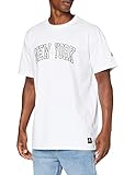 STARTER BLACK LABEL Herren T-Shirt mit New York Print, Logo-Stick, Patch am Saum, Männer-Shirt aus Baumwolle, White, M