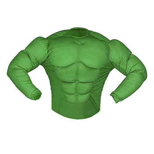 Amakando Hulk Muskelkostüm Superheldenkostüm Sixpack L 52 Comic Muskel Shirt grün Superhelden Kostüm Karnevalskostüme Herren Halloween Outfit Superheld Verkleidung