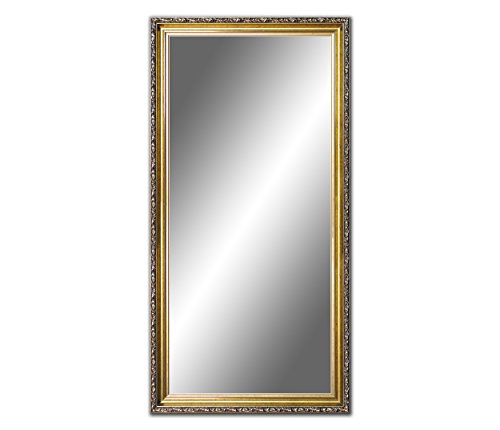 130 x 50cm, 50 x 130cm Spiegel mit Rahmen, Badezimmerspiegel Antik, Alte Spiegel, Handgefertigte, Stabiler Rückwand, Rahmenleiste: 60 mm breit und 45 mm hoch, Rahmen Farbe: Gold