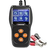 KONNWEI KW600-DE KW600 12V Professional Batterietester 100-2000 CCA 220AH Automotive Batterie Analyzer Batteriezustand Test-Tool für Auto/Boot/Motorrad und Mehr, Schwarz