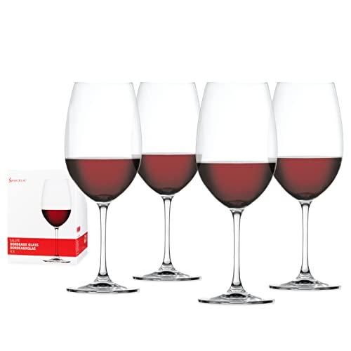 Spiegelau Salute Bordeaux Weingläser 4er Set Europa Bleifreier Kristall Klassisch Stiel Spülmaschinenfest Profi Qualität Rotweinglas Geschenkset 750 ml
