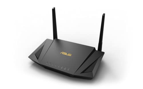 Asus RT-AX56U Router (Ai Mesh WLAN System, WiFi 6 AX1800, Dual-Band, 4x Gigabit LAN, 1.5 GHz QC CPU, AiProtection, USB 3.0)