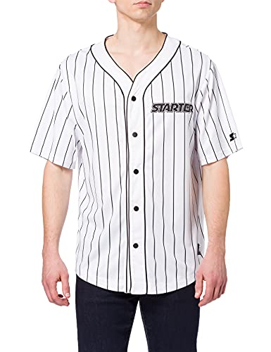 Build Your Brand Herren Shirt Starter Baseball Jersey Bowlinghemd, White, XXL