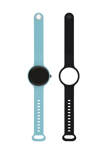 HIP HOP Hip Hip Hop Smart Watch Smart-Color Dial Black Movement SmartWatch SmartModule und Blue Silicon-Gurt, schwarzer HWU1194
