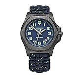 Victorinox Herren-Uhr I.N.O.X. Carbon, Herren-Armbanduhr, analog, Quarz, Wasserdicht bis 200 m, Gehäuse-Ø 43 mm, Armband 21 mm, 98 g, Blau