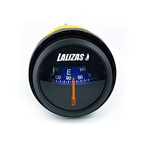 wellenshop LALIZAS Kompass Einbaukompass Bootskompass Kunststoff 10° Skalierung Beleuchtet Blau 12 V Beleuchtung Grün