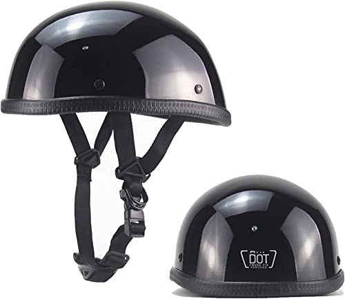 Halbschalenhelm Mit ECE Jethelm Retro Schnellverschluss-Schnalle Motorrad-Helm Brain-Cap Halbschale Vintage Roller Helm Moped Halbschale Scooter-Helm ​Für Cruiser Chopper 1,XXL