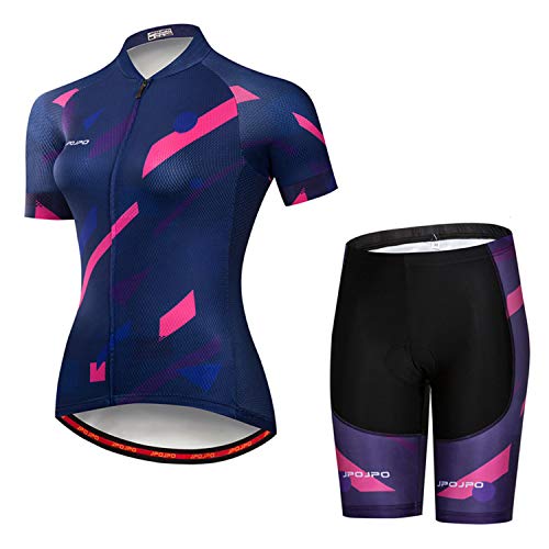 Weimostar Damen Radsportbekleidung Kurzarm Bike Jersey Sets Trägerhose Sommer Radsport Sets Reflektierend