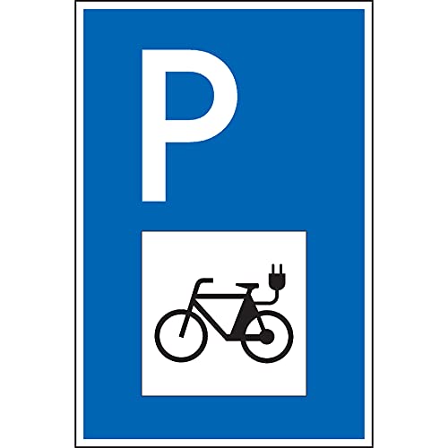 Schild I Parkplatzschild E-Bike, mit Symbol, Kunststoff, spitze Ecken, 250x400mm