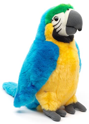 Uni-Toys - Papagei, rot oder blau - 28 cm (Höhe) - Plüsch-Vogel - Plüschtier, Kuscheltier (Blau)