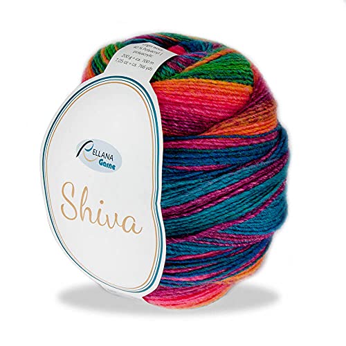 Rellana Shiva Farbe 102, Wolle mulesingfrei, 200g Farbverlaufswolle zum Stricken oder Häkeln