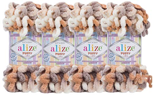 Alize Puffy Color Babydeckengarn, 400 g, 100 % Mikropolyester, weiches Garn, Handstrickgarn (5926)