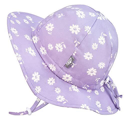Jan & Jul Adjustable Toddler Sun-Hat with UV Protection (L: 2-5 Years, Purple Daisy)