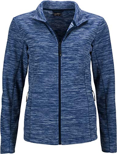 James & Nicholson Damen Ladies' Fleece Jacket Jacke, Blau (Blue-Melange/Navy), 40 (Herstellergröße: XL)