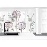 Küchenrückwand Folie selbstklebend - Allium Illustration 80 x 200 cm Premium