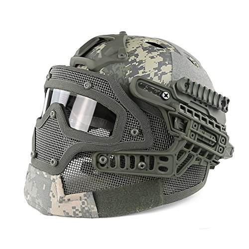 PJ Typ Schnell Molle Airsoft und Paintball Taktische Schutz Schnelle Helm ABS Taktische Maske mit Goggle für Airsoft Paintball WarGame CS