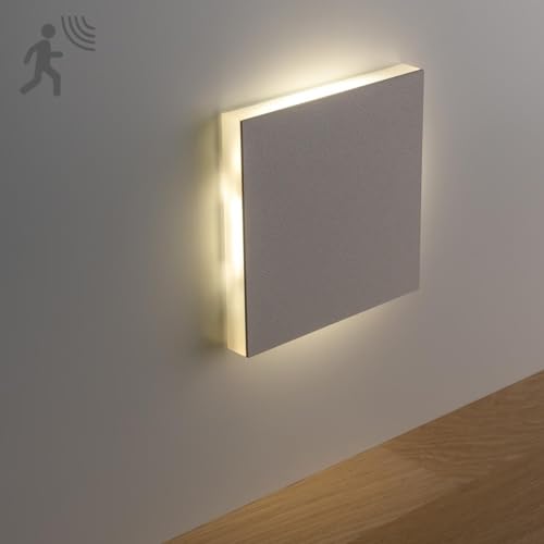 LongLife LED Treppenleuchten mit Bewegungsmelder eckig weiß 1,5W - Lichtfarbe: Warmweiß - Lichtaustritt: Linea Einbauleuchte für Treppen, Flur