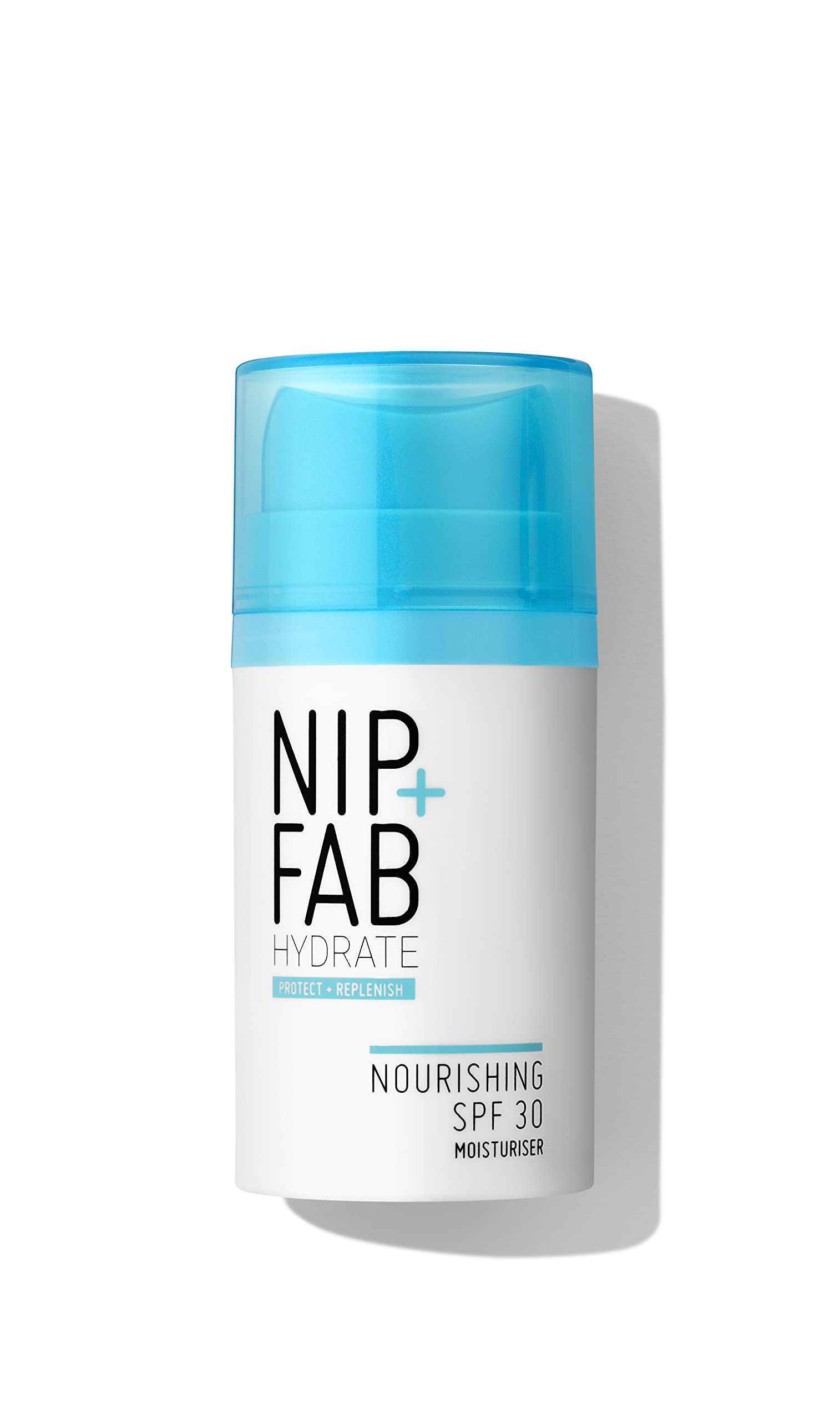 Nip+Fab SPF 30 Moisturiser Hydration Nourishing, 50 ml, Trockene + Strukturierte Haut, Maximale Feuchtigkeit und Schutz, UVA- und UVB-Schutz, SPF Gesichtshautfilter