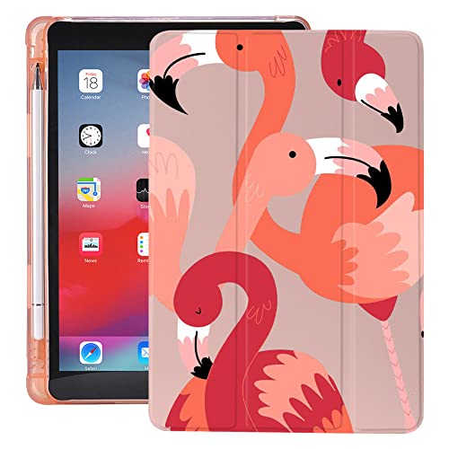 WunM Studio Hülle kompatibel mit iPad 6./5. Generation/Air 2/Air 1 (9,7 Zoll, Modell 2018/2017/2014/2013) – Ultra Slim Standing Cover, mit Auto Wake/Sleep, Pink Flamingo