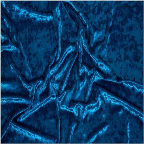 ELzEy Baumwollstoff Samtstoff, 160 cm breit, Blauer, zerknitterter Stretch-Samtstoff for Kissen, Vorhänge, DIY-Bastelarbeiten Stoffe zum Nähen, Patchwork zum Quilten DIY Bastel (Color : 2, Size : 1m