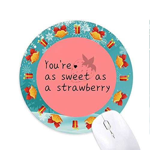 Romantischer Ausdruck Sweet Strawberry Mousepad Round Rubber Mouse Pad Weihnachtsgeschenk