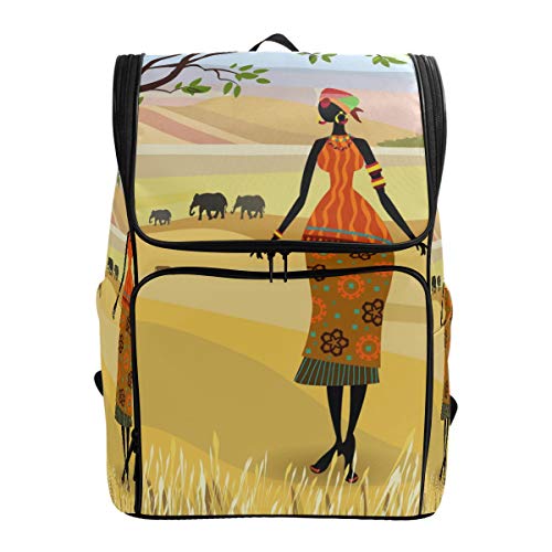 Montoj Afrikanische Frau, Outdoor-Wanderrucksack Wanderrucksack mit Laptopfach & Camping-Rucksack
