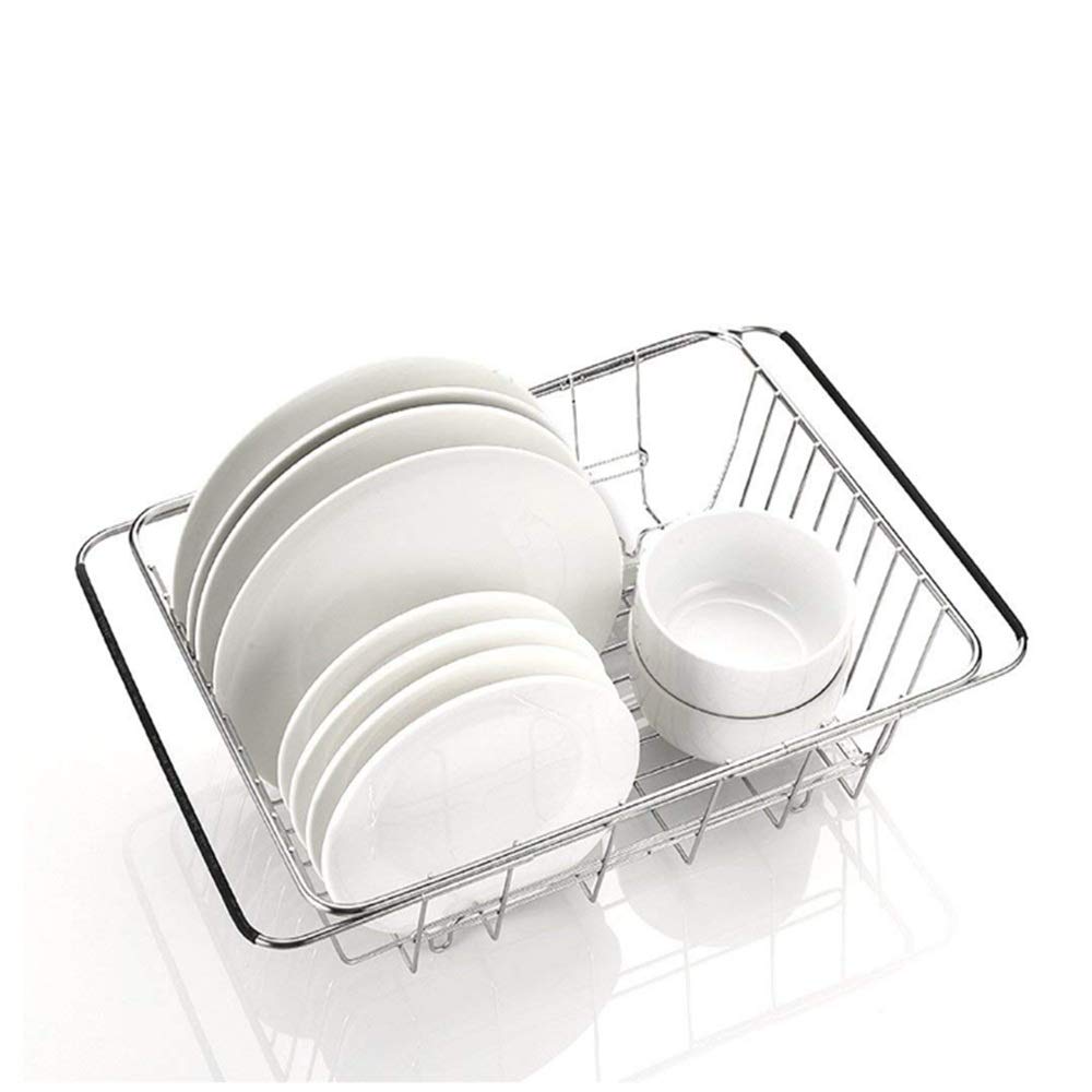 Abtropfgestell Spülkorb Teller Wäscheständer Edelstahl-Wasserfilter bietet Platz for die meisten Spülbecken, besonders geeignet for kleine Küchen Geeignet für den Einsatz in Waschbecken
