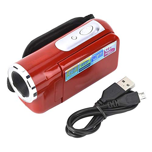 Elprico Digitale Videokamera, 16X DV Camcorder Videokamera, Tragbarer Videokamera Camcorder mit TFT LCD Bildschirm Kinder(rot)