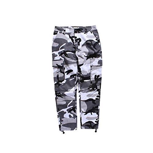 Mxssi Farbe Camo BDU Camouflage Cargo Pants Männer Frauen Casual Streetwear Taschen Jogger Orange Tactical Sweatpants Hip Hop Hosen Grau L