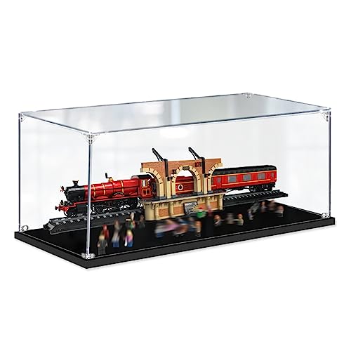Acryl Vitrine Box Für Lego 76405 Hogwarts Express™, Acryl Vitrine, staubdichte Aufbewahrungsbox Präsentationsbox für Minifiguren Spielzeug Sammlung (120 * 25 * 30cm) 3mm