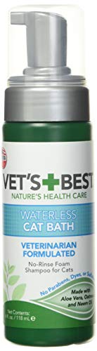 Vet 'S Best wasserloses Trocken-Shampoo für Katzen, ohne Ausspülen Natur und Tierarzt formuliert