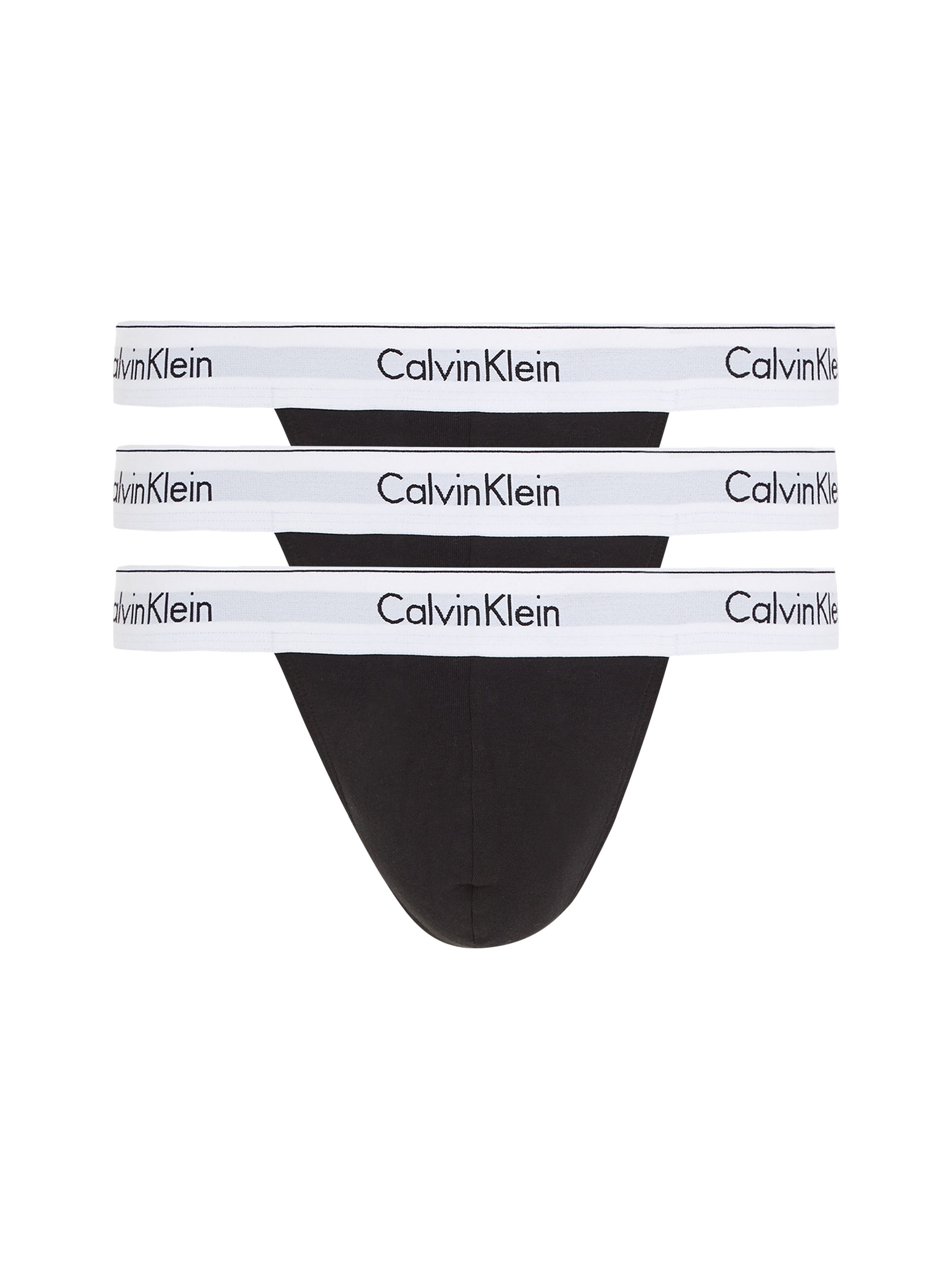 Calvin Klein Herren 3er Pack Strings Baumwolle mit Stretch, Schwarz (Black, Black, Black), XXL