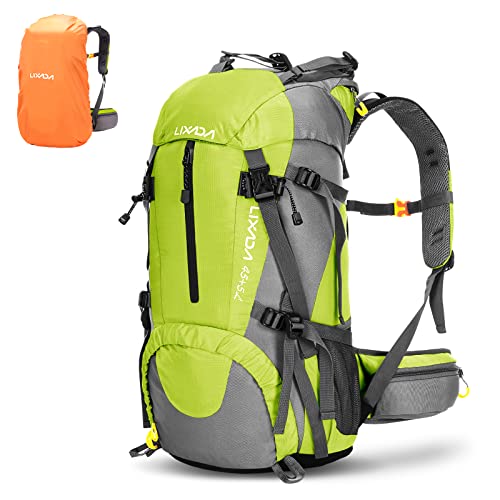 Lixada 45L + 5L Sac à DOS Avec Housse Imperméable Pour Sport Randonnée Trekking Camping Backpack Voyage Paquet Alpinisme Escalade