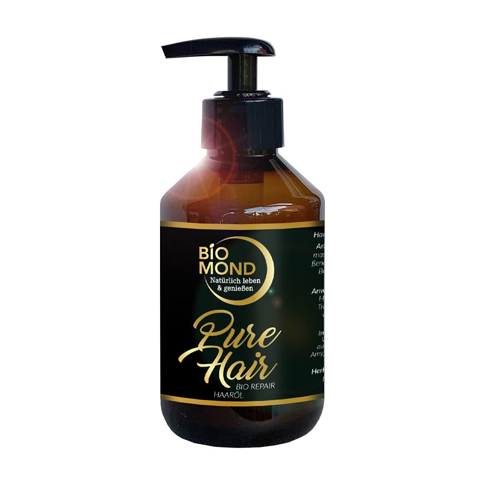BIO Repair Haaröl Haarkur PURE HAIR BIOMOND 200 ml ohne Silikone, 100% natürliche Öle, frisch gepresst, Naturkosmetik, Kopfhautpflege, Spitzenpflege, Anti-Haarbruch