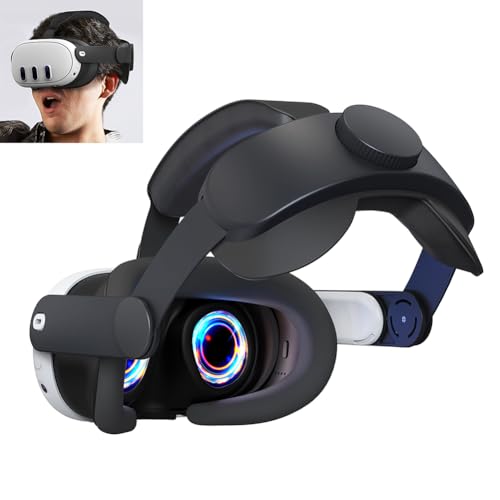 KOBONA VR Kopfband für Meta Quest 3 Headset,Verstellbares Ersatz-Kopfband für Meta Q3,Verbessern Sie den VR-Komfort und die Unterstützung,Verringerter Druck