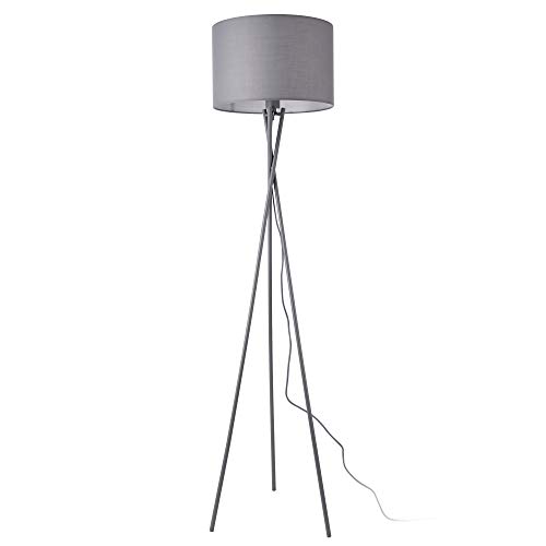 lux.pro Stehleuchte 'Grenoble' 154cm 1x E27 60W Stehlampe Design Standleuchte Stand Lampe Metall Grau