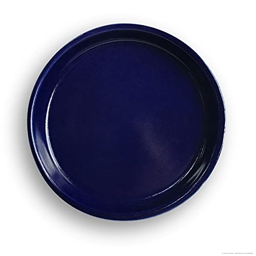 K&K Unterschale/Untersetzer rund für Blumentopf Venus II ohne und mit Henkel 32x23 cm - Ø 26 cm, blau aus Steinzeug (hochwertige Keramik)